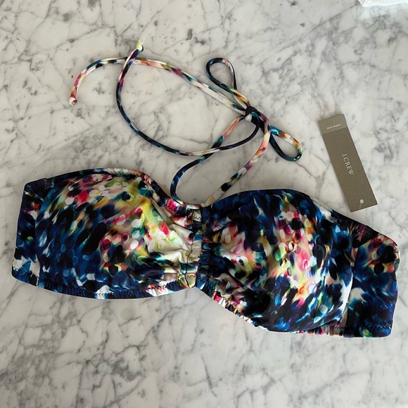 J.Crew Watercolor Floral Bandeau Bikini Top - Picture 6 of 6